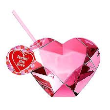 20 OZ HEART SHAPED NOVELTY CUP / PINK / CUP WITH LID & STRAW
