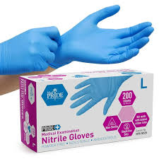 LARGE NITRILE GLOVE / BLUE / EXAM GRADE / POWDER