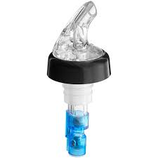 .875 OZ. CLEAR SPOUT / BLUE TA IL MEASURED LIQUOR POURER WITH