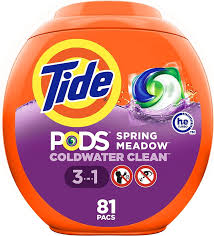 TIDE DETERGENT PODS, SPRING MEADOW SCENT, 81 PODS/PACK
