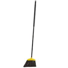 10" ANGLED BROOM WITH BLACK FLAGGED BRISTLES AND 45 1/4"