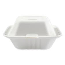 6 X 6 /  BIODEGRADABLE MOLDED FIBER HINGED TRAY (500/CS)