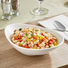Acopa Nova 24 oz. Cream White Asymmetric Stoneware Bowl -