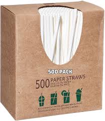 PAPER STRAW UNWRAPPED WHITE / BARCONIC BIODEGRADABLE - 7