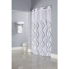 SHOWER CURTAIN / WAVES / HOOK-FREE POLYESTER 71 X 77