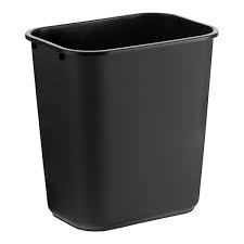 28 QT. / 7 GALLON BLACK RECTANGULAR WASTEBASKET