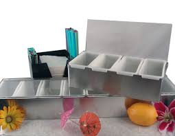 4 PINT CONDIMENT HOLDER FRUIT  TRAY / STAINLESS STEEL (EACH)