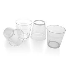 1.5 OZ THICK PLASTIC SHOT CUPS WITH 1.25 OZ POUR LINE /