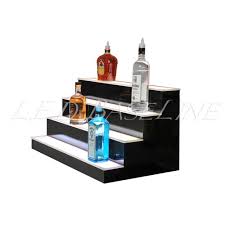 LIQUOR SHELF / 4 TIER / BLACK / MULTI COLOR LED'S / 36"