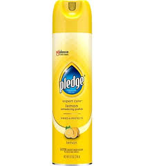 PLEDGE FURNITURE POLISH / 9.7  OZ AEROSOL SPRAY / LEMON (6/CS