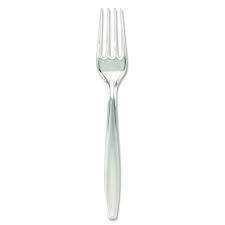 DIXIE / PLASTIC CUTLERY, FORKS, HEAVYWEIGHT, CLEAR,