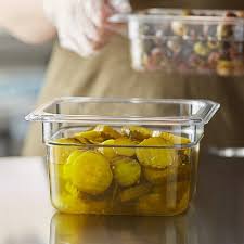 1/6 SIZE CLEAR POLYCARBONATE 4" FOOD PAN (EACH)