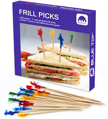 FRILL PICK / 4" / ASSORTED COLORS / 1,000 PER PACK [EACH]