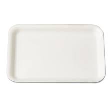 SUPERMARKET TRAY, FOAM, WHITE, 8-1/4X5-3/4, 125/BAG