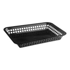 FAST FOOD BASKET / 12" X 8 1/2" X 1 1/2" / BLACK /