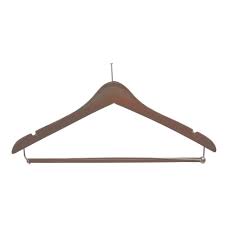 MEN'S WOOD FLAT SUIT HANGER-BALL TOP HOOK- WALNUT