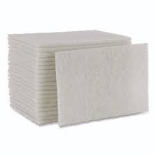LIGHT DUTY WHITE ABRASIVE SCOURNG PADS / 6 X 9 (20/CS)