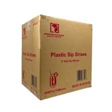 RED SIP STRAW 6 INCH (1,000/BOX) (10,000/CASE)