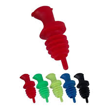 LIQUOR POURER - FLOP TOP - BLACK (DOZEN PACK)