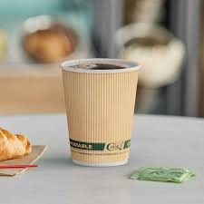 12 OZ DOUBLE WALL / KRAFT / COMPOSTABLE PAPER HOT CUP