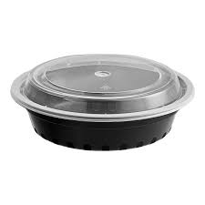 24 OZ. BLACK 7" ROUND MICROWAVABLE HEAVY WEIGHT