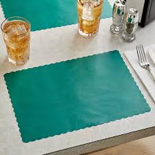 10" X 14" HUNTER GREEN COLORED PAPER PLACEMAT WITH SCALLOPED