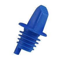 PLASTIC POURER WITH SANITARY SCREEN BLUE