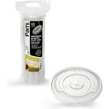 PET FLAT STRAW SLOT LID / FITS  12-24 OZ PET CUPS (10/100/1,0