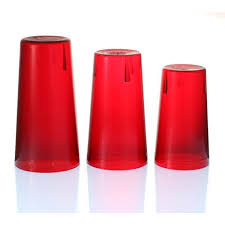 16 OZ RED STACKABLE PEBBLED TUMBLERS - 12PK