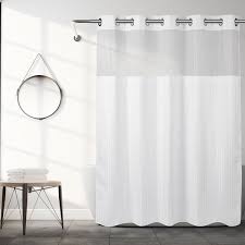 SHOWER CURTAIN / DOUBLE H / WHITE / 71 X 74 / HOOKLESS