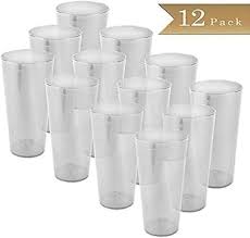16 OZ CLEAR STACKABLE PEBBLED TUMBLERS - 12PK