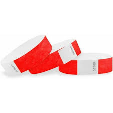 NEON RED NUMBERED WRISTBANDS - BOX OF 500