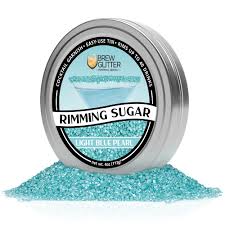 BARSUPPLY'S BLUE RIMMING SUGAR 1 LB. POUCH