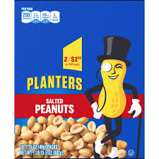 PLANTER'S SALTED PEANUTS, 1.75 OZ PACK, 18 PER CASE