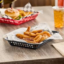 FAST FOOD BASKET / 12" X 8 1/2" X 1 1/2" / BLACK /