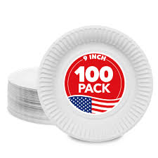 PAPER PLATE / 9" / UNCOATED / 100/PACK (1,000/CS)