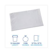 33 X 39 / 33 GAL / .9 MIL / LOW-DENSITY / WHITE [100/CS]
