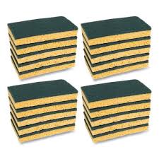 SCRUBBING SPONGE, MEDIUM DUTY, 3.6 X 6.1, 0.75" THICK,