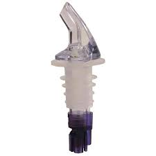 1.125 OZ. CLEAR SPOUT / PURPLE TAIL MEASURED LIQUOR POURER