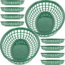 FAST FOOD BASKETS (OVAL BASKET, GREEN 10 1/2'