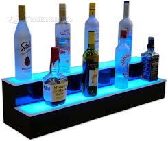 LIQUOR SHELF / 2 TIER / BLACK / MULTICOLOR LED'S / 36"