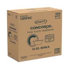 12BWWCR / DART 10-12 OZ FOAM F OOD BOWL (8/125/1,000)