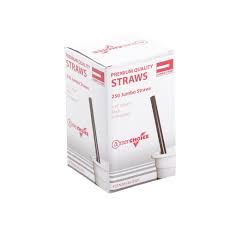 5.75" JUMBO STRAW / BLACK /  UNWRAPPED (50/250/12,500)