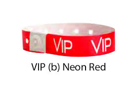 NEON RED/WHITE VIP NUMBERED WRISTBANDS - BOX