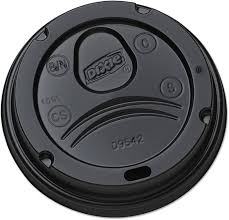 HOT CUP LID / BLACK / FITS 10- 20 OZ / 1,000 CS (CASE)