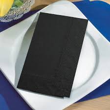 EIGHTH FOLD DINNER NAPKIN / BLACK / 2-PLY / 15 X 17 /