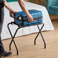LANCASTER TABLE & SEATING BLACK FOLDING LUGGAGE RACK