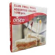 FRILL PICK / 4" / ASSORTED COLORS /10,000 PER CASE [CASE]