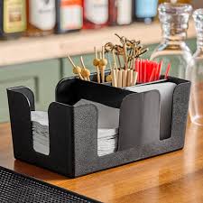 BAR CADDY / 5 COMPARTMENT / BLACK PLASTIC [EACH]