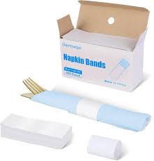 WHITE SELF-ADHERING PAPER NAPKIN BAND - (2,000/BOX)